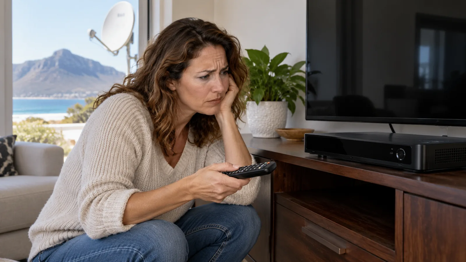 DStv Decoder Not Turning On in Kommetjie? 7 Quick Checks 1 Puzzled homeowner with a remote and a DStv decoder not turning on in Kommetjie