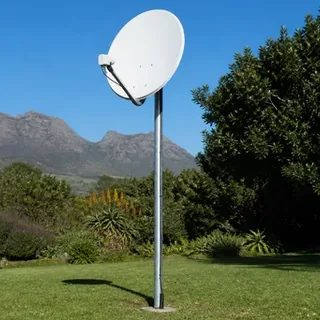 Dish realignment after a South-Easter with the signal meter in frame